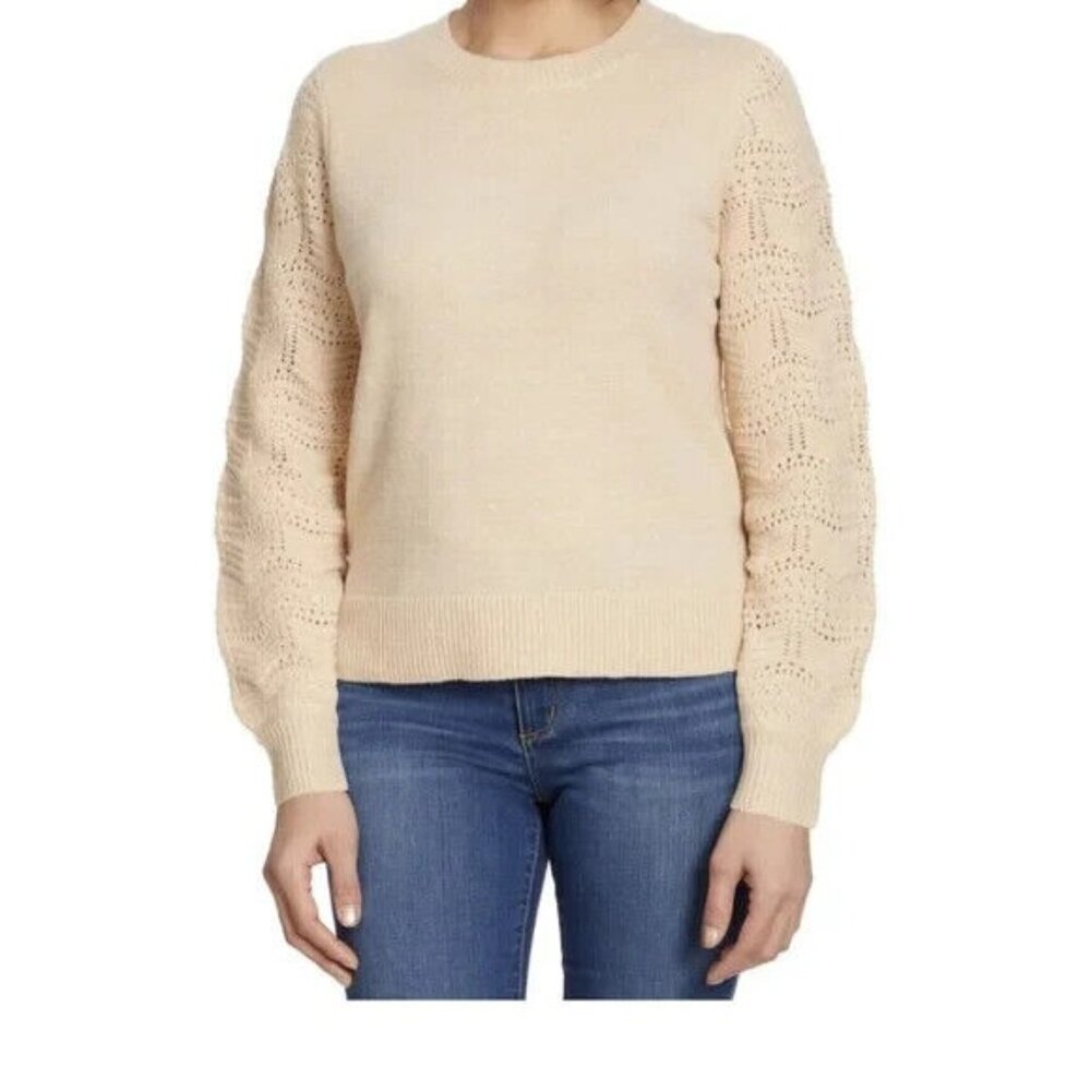 Christian Siriano New York Sweater Crewneck Pointelle Long Sleeve - Picture 2 of 11